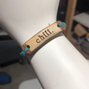 chill wooden cord bracelet NWOT